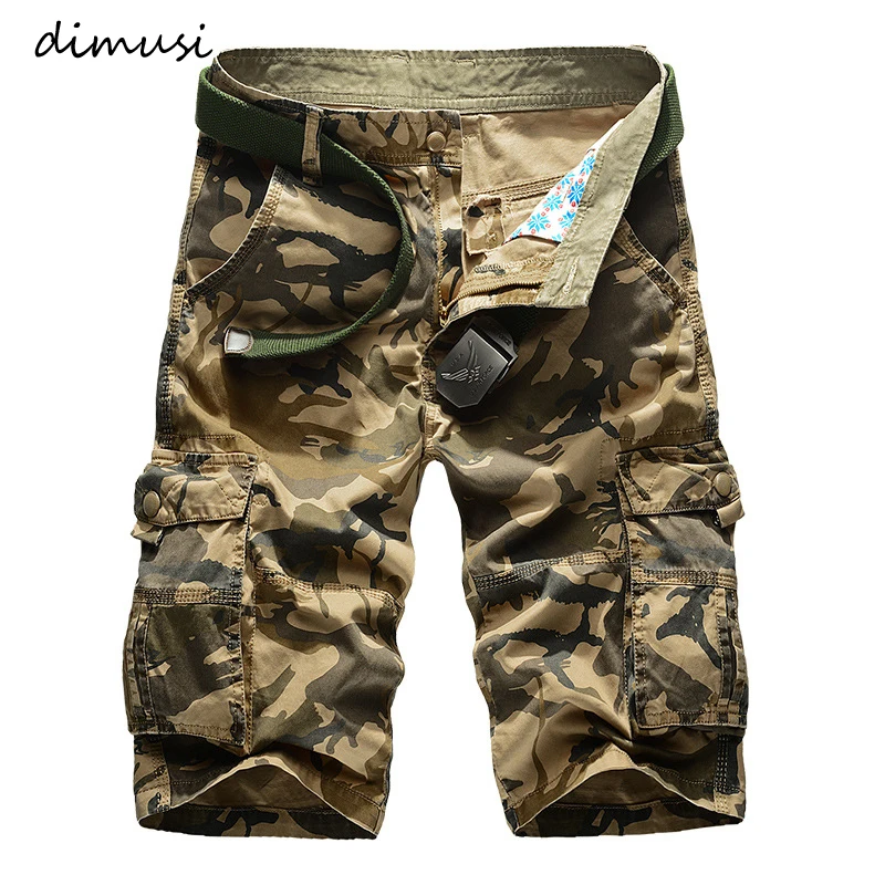 DIMUSI Mens Military Cargo Shorts New Mens Army Camouflage Tactical Shorts Men Cotton Loose Work Casual Shorts Plus Size 42
