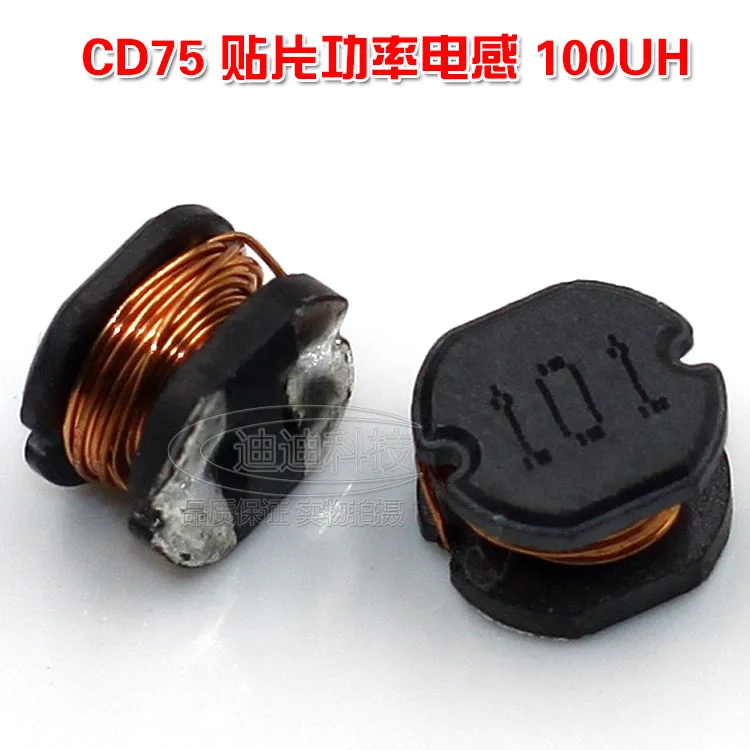 Chip Inductor CD75 100UH Zeefdruk 101 Draad Wond Power Spoel Grootte 7.8*7.5*3.5