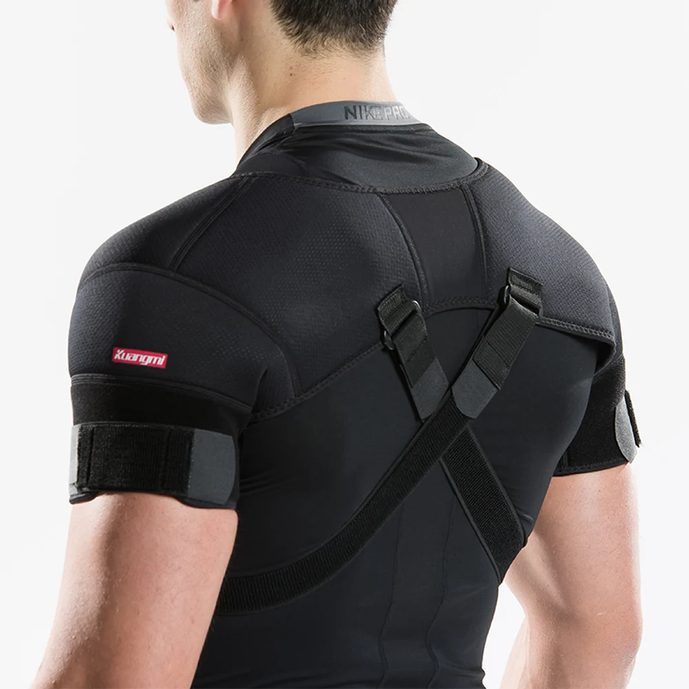 Kuangmi Removable Shoulder Support Belt Flexible Back Belt Correct Rectify Posture Adjustable Wrap Bnadage Sports Shoulder Brace