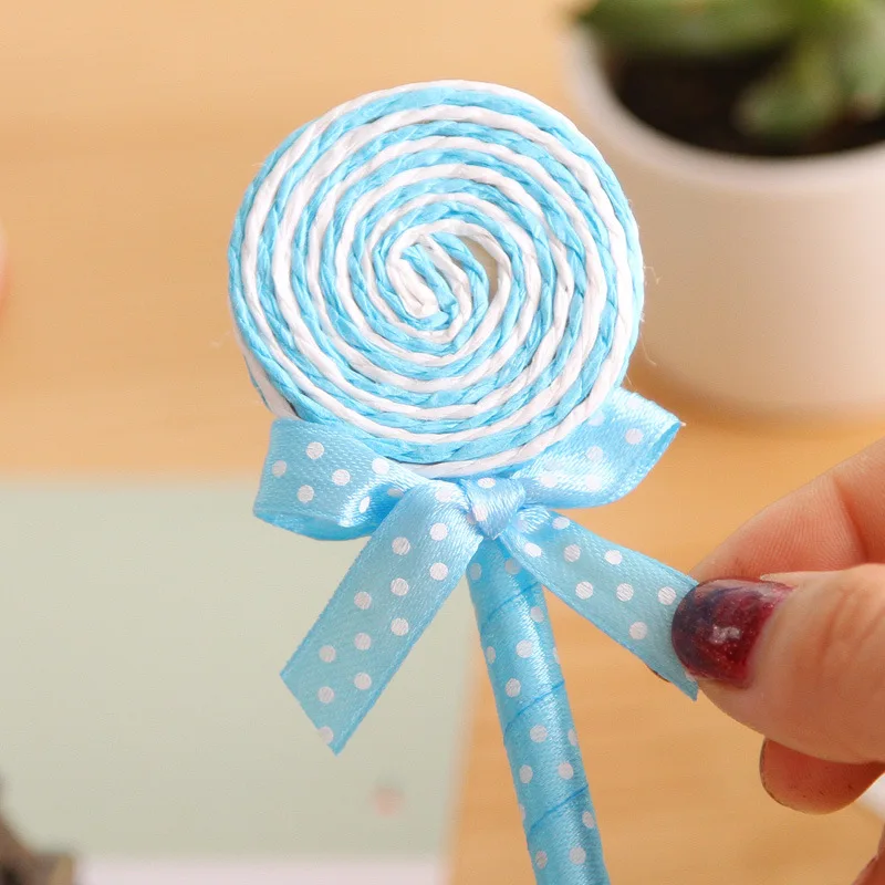 Cartoon Cute Kawaii Lollipop Ballpoint Pen Kid Doll Pen Blue Ink Beautiful Nice Creative Stationery School Supplies
