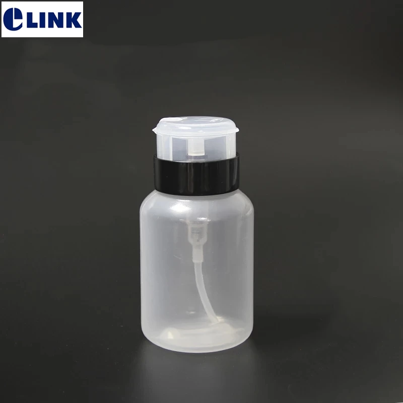 Press type Alcohol Bottle Alcohol Pump Fiber cleaning FTTH tools 200ml Protable empty bottle Nail Art Polish Cleaner Remover