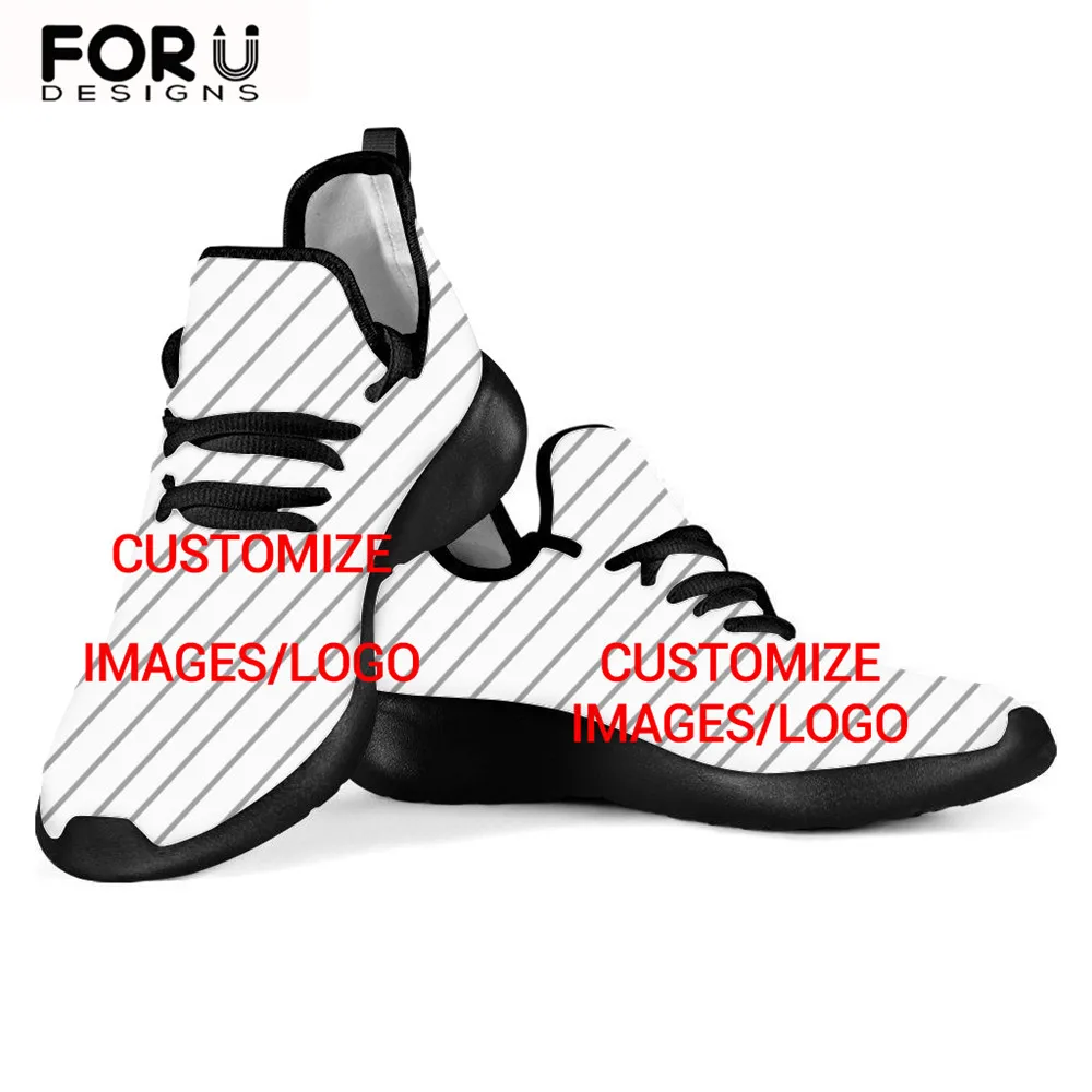 FORUDESIGNS Casual Shoes for Men Custom Your Logo/Image/Text/Name 3D Full Print Flats Sneakers Spring/Autumn DIY Male Footwear