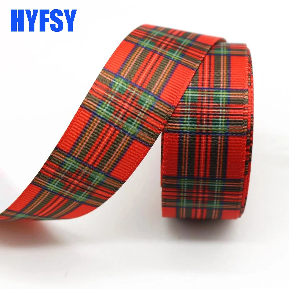 10 Yards 25MM 38MM Lattice Ribbon  DIY Handcrafted Materials Bows Sewing Fabric Gift package Grosgrain Ribbons Plaid