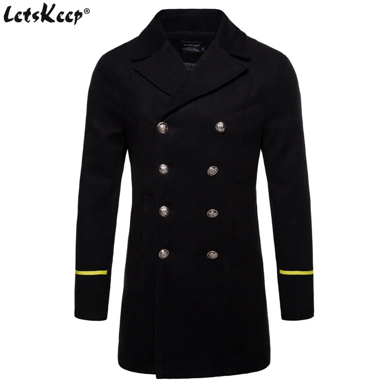 

2018 LetsKeep Winter Wool Overcoat Men wool & blends double breasted peacoat Mens Autumn trench coat Jacket EU size, MA549