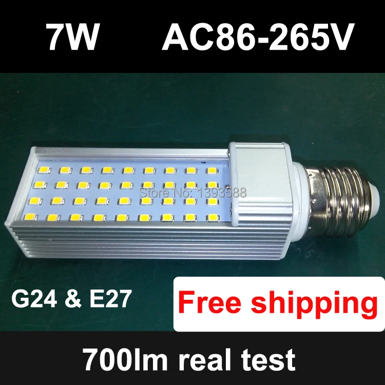 

PF 0.9 e27 g24 led pl lamp light 7w light bulb AC 85-265V AC85-265V 110V 220V 36LED SMD 2835