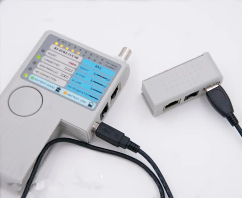 Tester 4-in-1 Per Cavi Di Rete LAN Con Telecomando – RJ45, RJ11, USB E BNC, Per UTP/STP, Con Beeper E LED, Batteria 9V (non Inclusa)