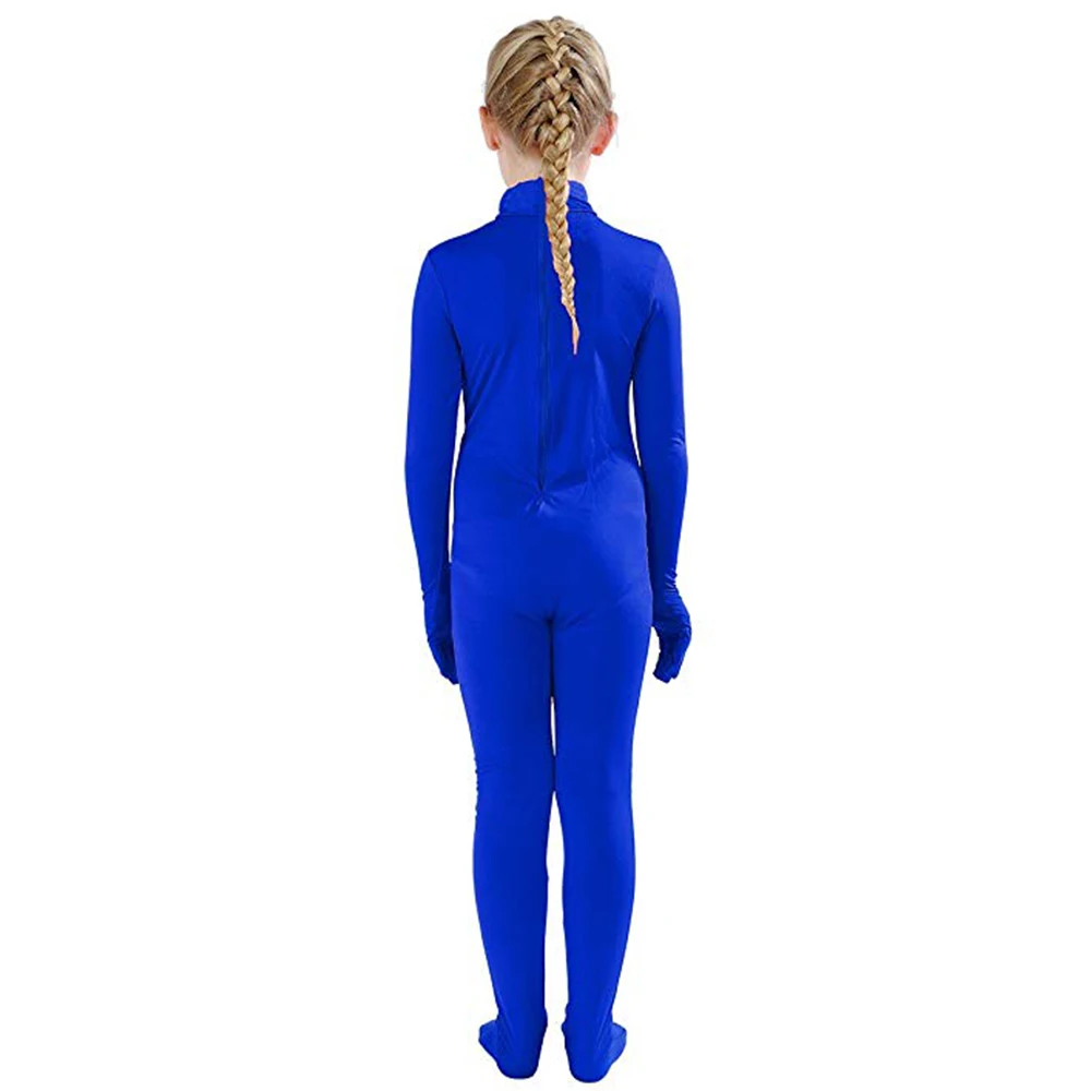 SPEERISE Kids 3-12 Boys Black Zentai Suits Tights Full Body Zentai Spandex for Girls Cosplay Halloween Junpsuits Romper Costume