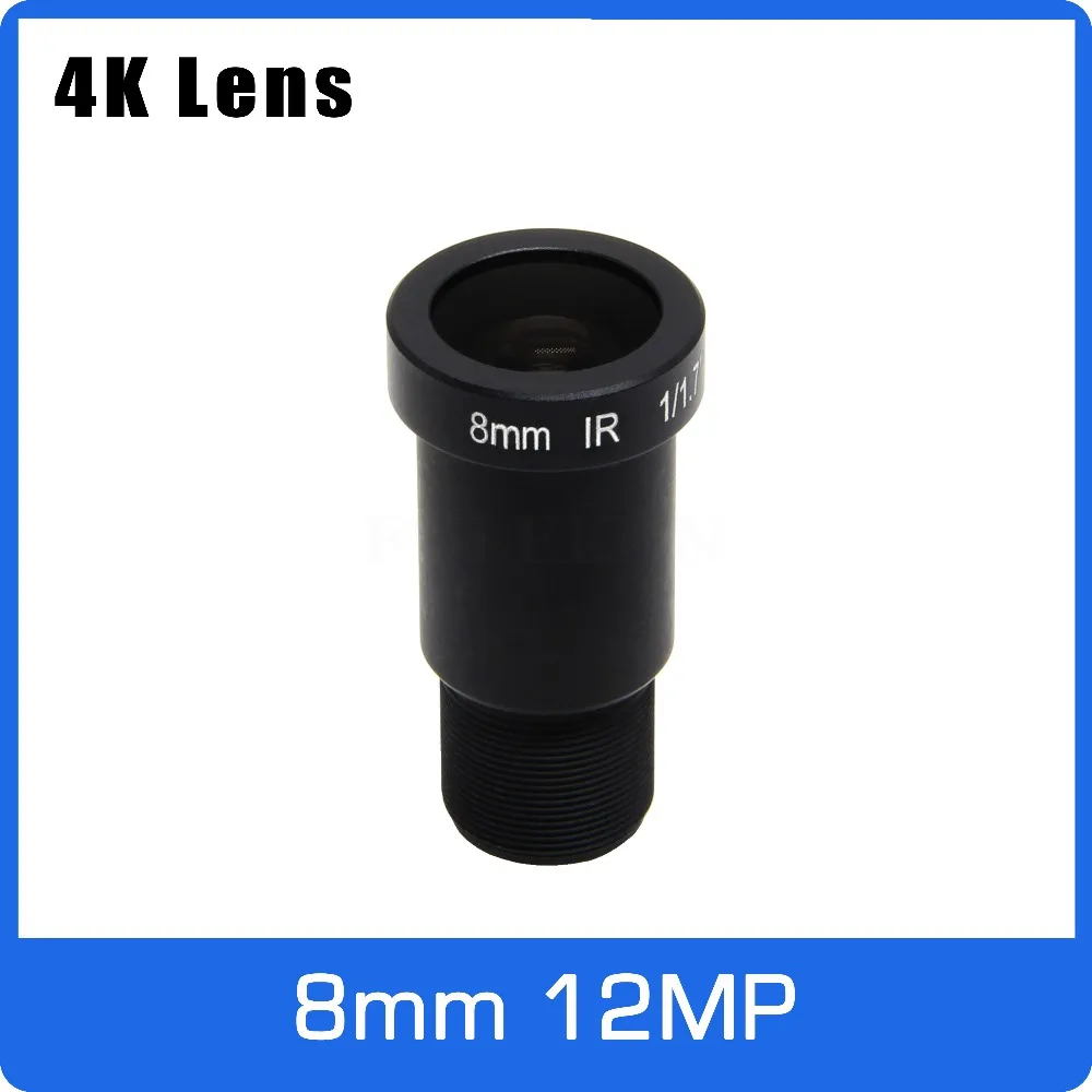 

4K Lens 12Megapixel Fixed M12 Lens 8mm Long Distance View 1/1.7 inch For IMX226 IMX178 4K IP CCTV camera or 4K Action Camera