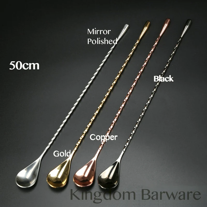 

Free Shipping 50cm Cocktail Bar Spoon 304 Stainless Steel Twisted Mixing Stir Spoon Bar Tool