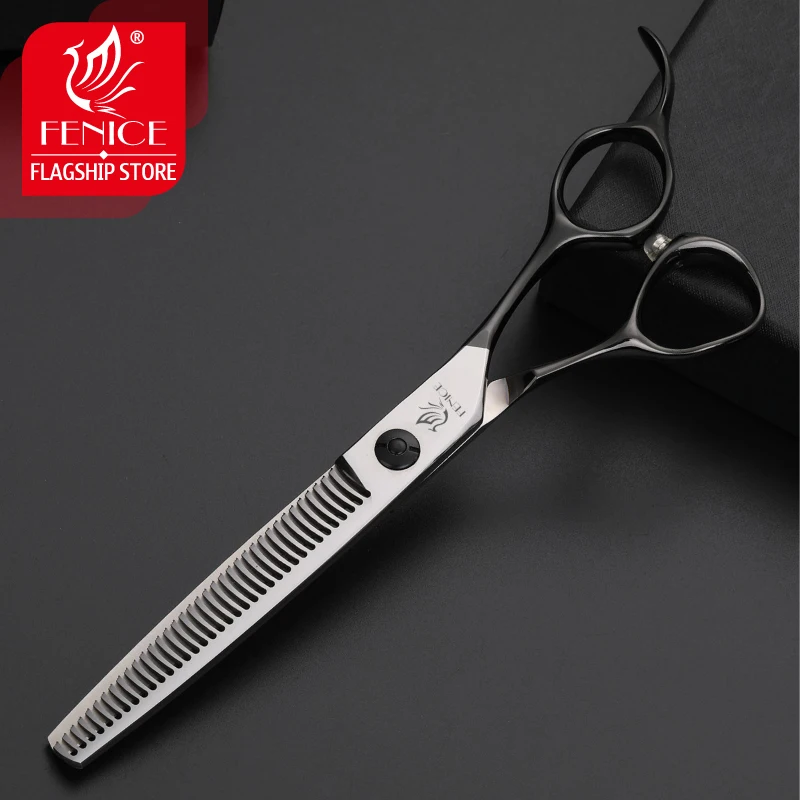 Fenice 6.5 Inch Hond Haar Grooming Schaar Professionele Huisdieren Dunner Snijden Shear Met Zwart/Goud Handvat Japan 440C