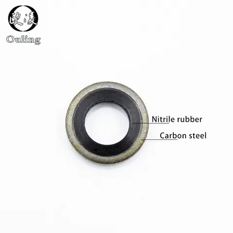 6/8/10/12/14/16~60mm Bonded Bricka Metall Gummi Avtappningsplugg Packning Passar M6/M8/M10/M12/M14/M16~M60 Kombinerad Bricka Tätningsring-.- 8 best sales delar tvättmaskin - №3