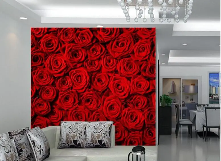 

3D photo wallpaper modern Rose Wall living room TV wall wallpaper 3d backdrop wallpapers wall art large mural