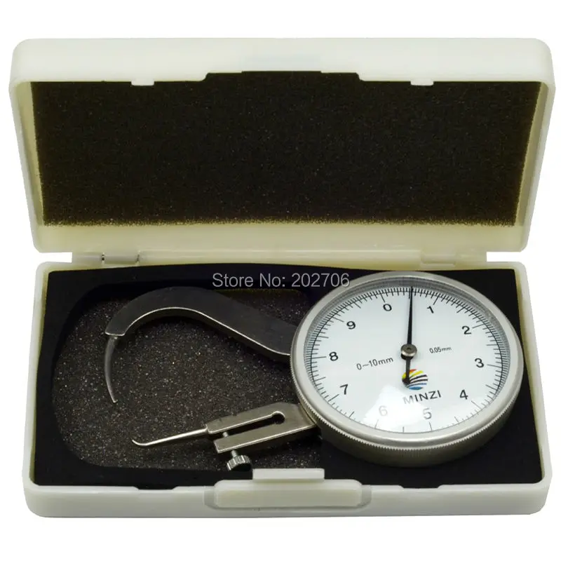 Drop  shipping 0-10mmx45mm dial thickness gauge tester meter dial caliper gauge 0-10mm 0.05mm Dial Snap Gauge Caliper