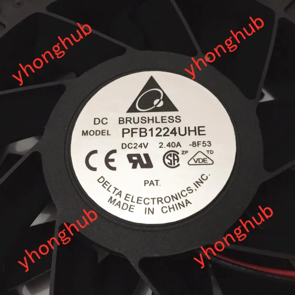 Delta Electronics PFB1224UHE 8F53 DC 24V 2,40 EINE 120X120X38mm 2-Draht Server Lüfter