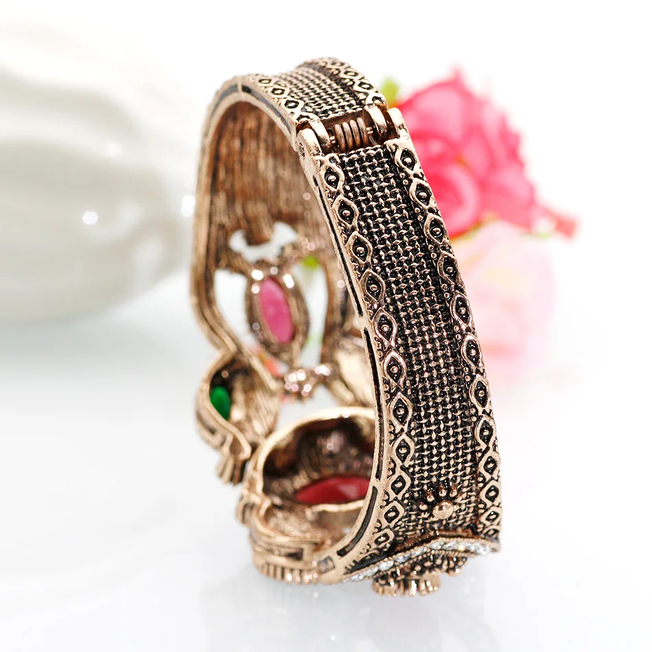 SUNSPICE MS Retro Vintage Turkish Women Charm Bangle Bracelet Antique Gold Color Broadside Cuff BOHO Ethnic Wedding Jewerly Gift