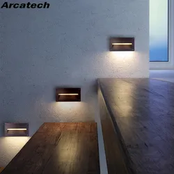 Aluminum Embedded Staircase Corner Lamp, Recessed Wall Lamp, Outdoor LED Footlights, Waterproof