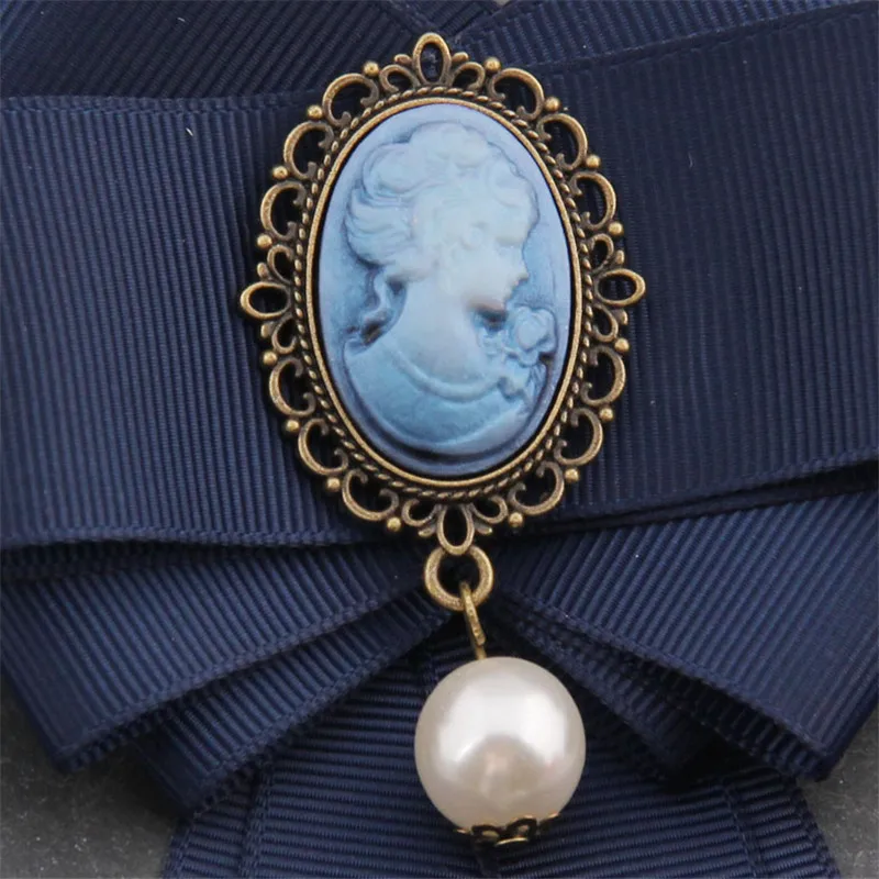 Vintage Queen Head Portrait Brooch Jewelry Ribbon Cloth Brooches For Women Girls Coat Suit Shirt Collar Pins Accessories Gifts