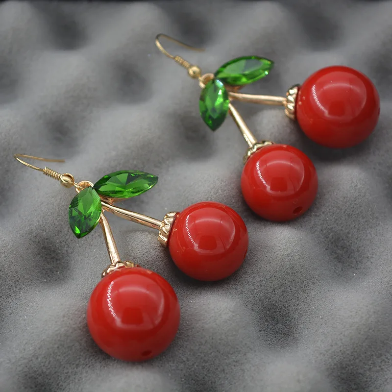 Fashion Cherry Pearl Earrings fashion jewelry for woman Pendientes mujer серьги женские boucle d’oreille femmes