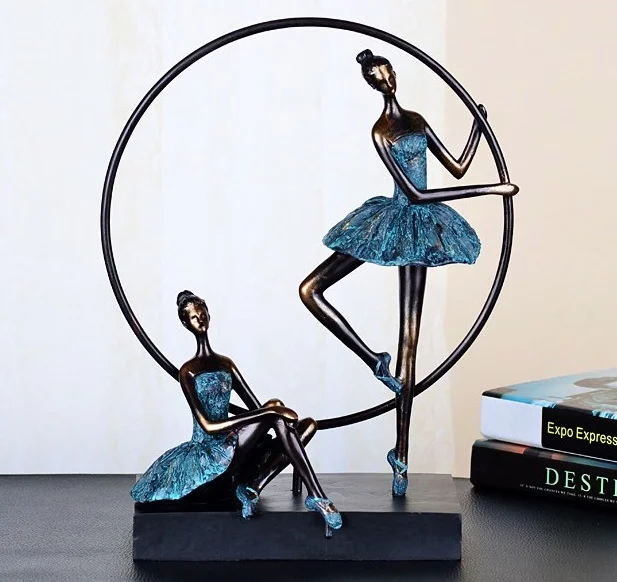 

Graceful Vintage Abstract Ballet Girls Figurine Statue Resin Decoration Craft Embellishment for Souvenir Gift and Art Collection