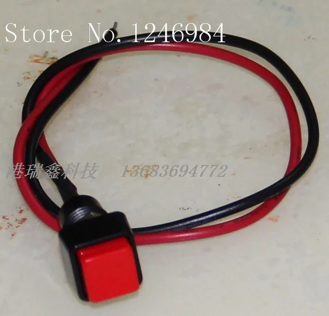 [SA]PB303A M10 interlocking square red button normally open switch button switch with line--50pcs/lot