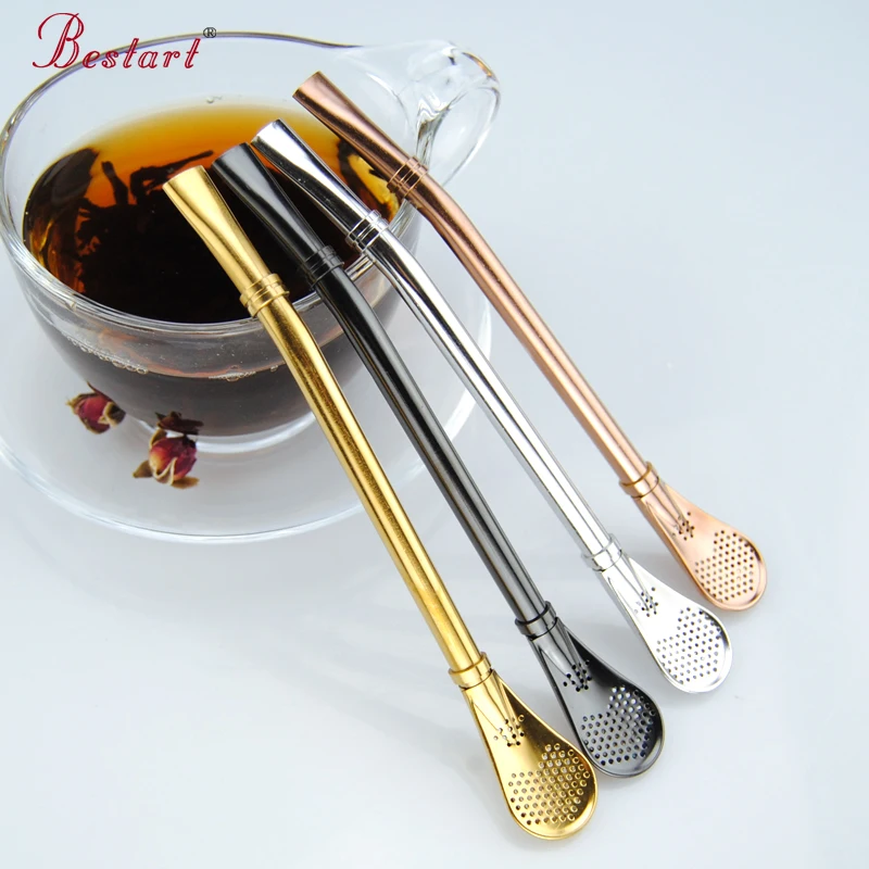 Free Shipping 10pcs Handmade Drinking Straw Stainless Steel Yerba Mate Calabash Bombilla Straw Filter Tea Tool+2 Cleaner Brush