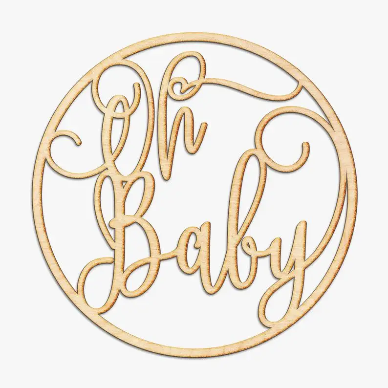 

Wooden laser cut Oh Baby door wall plaque,bedroom sign,nursery decoration,baby shower decor