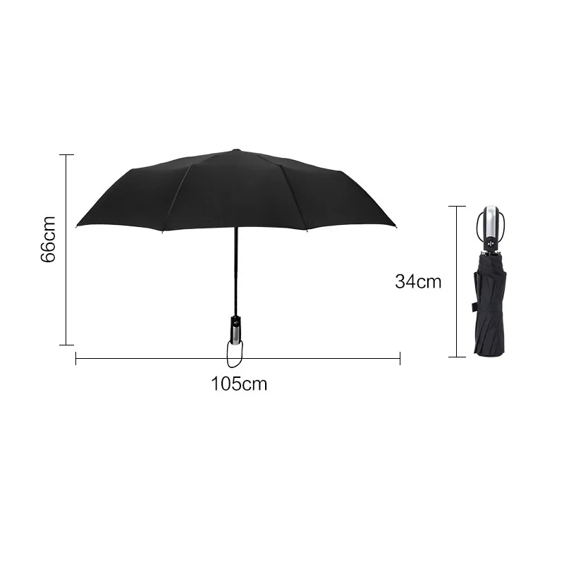 2018 Hot Sale Wind Resistant Fully-automatic Umbrella 3 Folding 10 Ribs Fiberglass Strong Windproof Rain For Women Men Paraguas