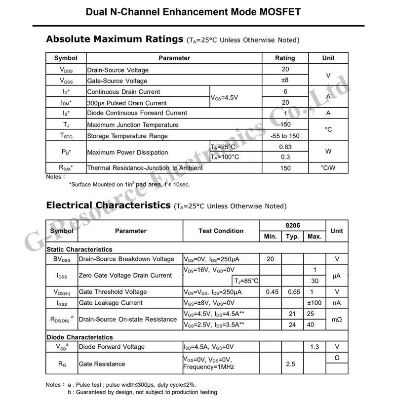 رقاقة حماية بطارية ليثيوم 8205 S 8205 SOT23 SMD, جديدة وأصلية 20 قطعة
