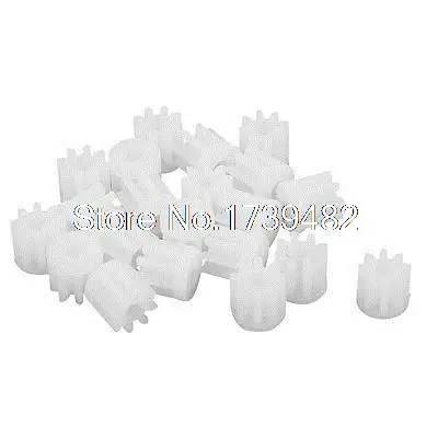 Engrenage de broche de moteur en plastique à 8 dents pour modèle de jouet RC, 5mm x 5mm, 20 pièces