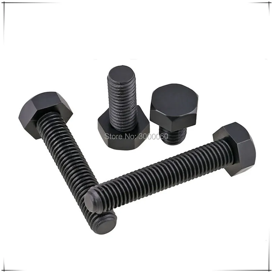 DIN933 M4 M5 Fully Threaded Black Nylon Plastic Insulation Bolt Hex Bolt Hex Head Screw 200pcs/lot