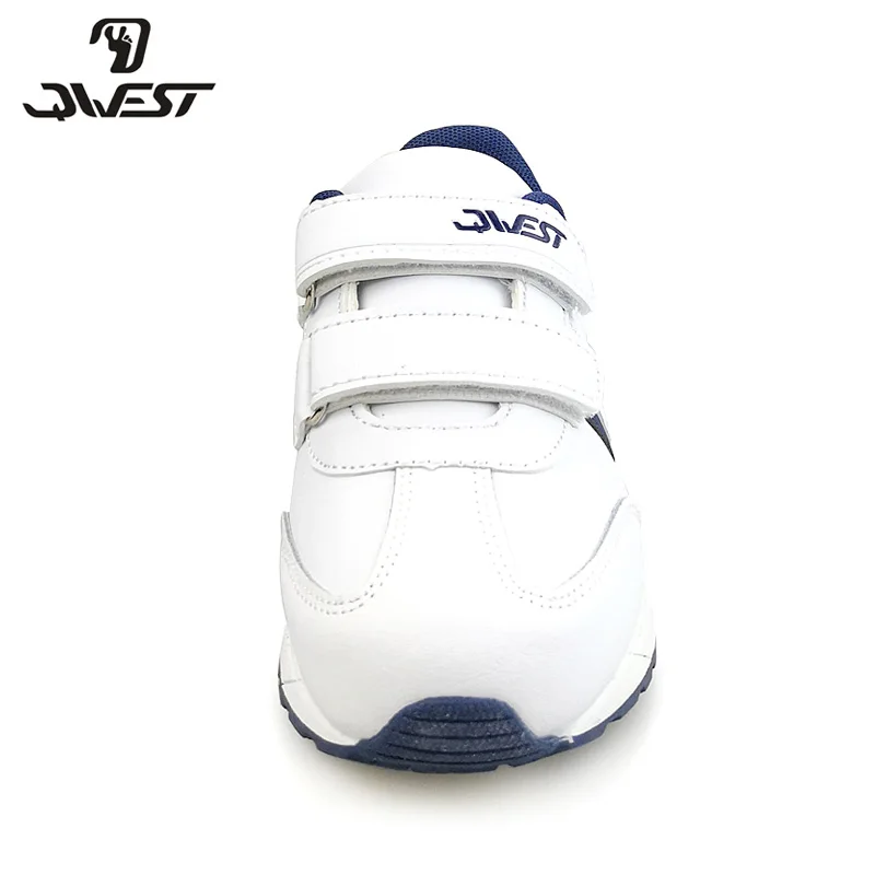 QWEST Spring Running Sports Shoes Hook& Loop Outdoor Kids Shoes White Sneakers for Boy Size 30-36 Free Shipping 91K-SL-1236