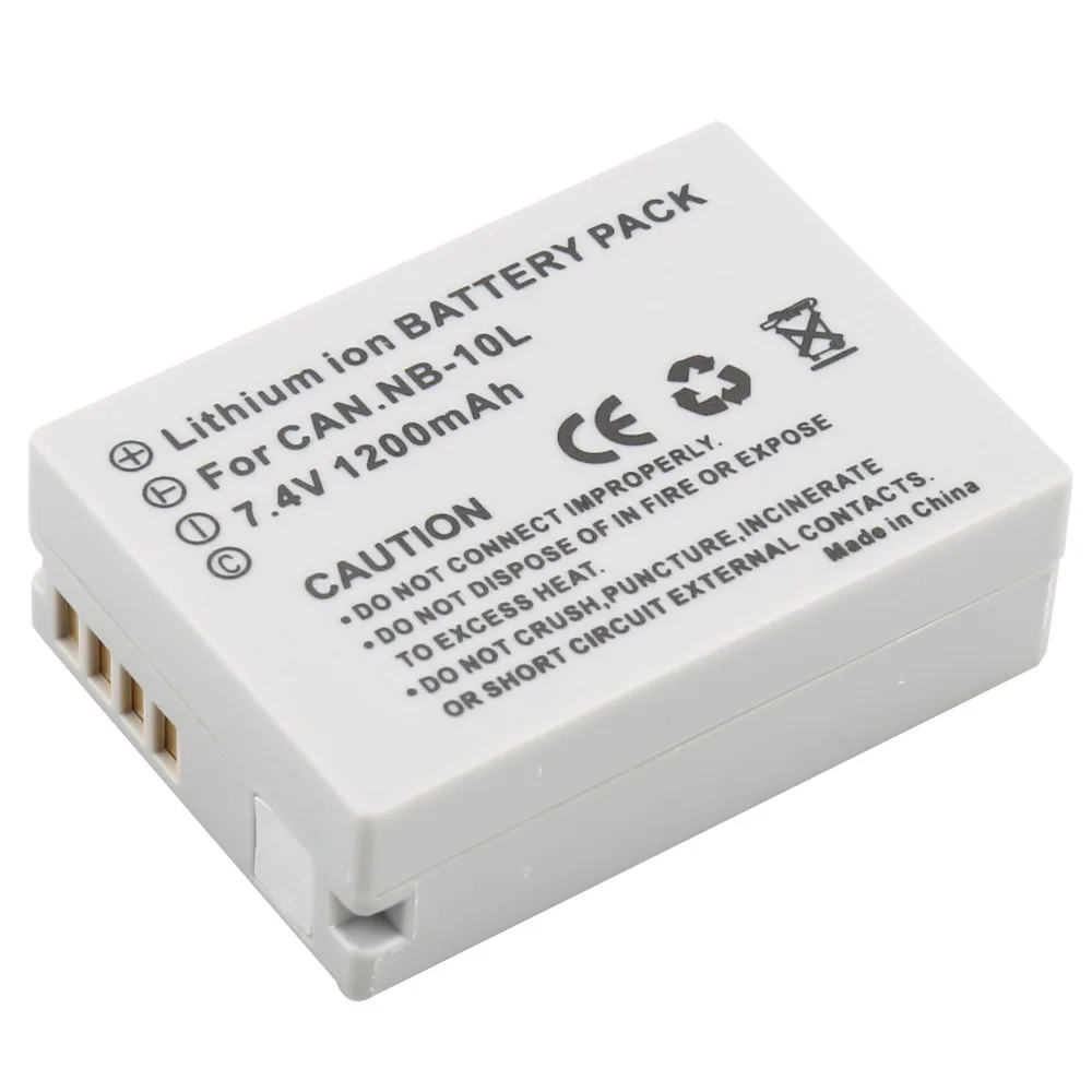 2Pcs NB-10L NB 10L NB10L Battery + USB LCD Dual Charger for Canon PowerShot G15 G16 G1X G3X SX40 SX40HS SX50 SX60 HS Camera
