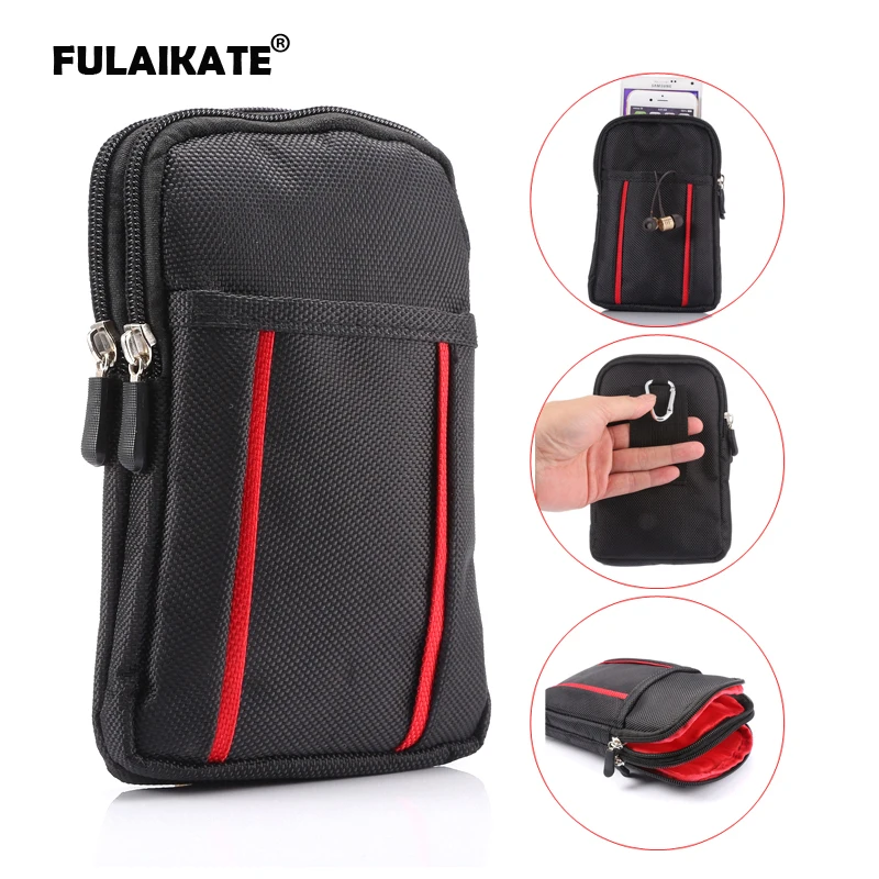 FULAIKATE Universal Bag for Samsung Galaxy S6 Edge Plus Sports Portable Case for iPhone 6 6s 7 Plus Two Layer 6.3