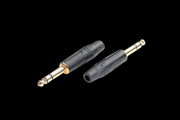 

20pcs 6.35mm 1/4" Audio Speaker Plug Adapter 6.5mm Gold 3poles Stereo Male 6.35mm Plug Guitar CONNECTOR