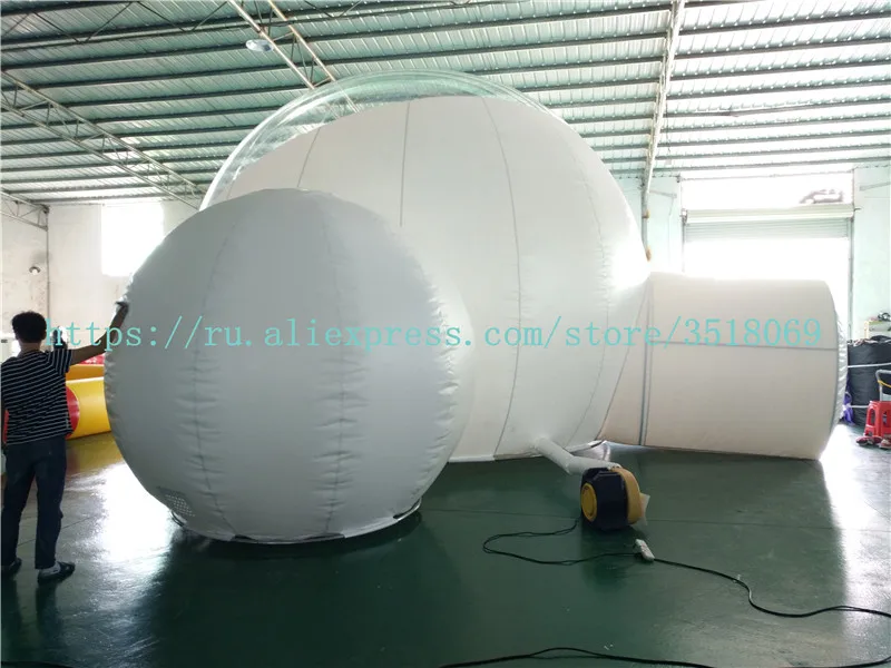 

The 6-meter inflatable see-through bubble house with toilet and PVC see-through bubble house with steel frame are sold for the h