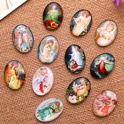 Onebeading 18x25mm Cartoo Girl Oval Glass Cabochon Dome Jewelry Finding Fashion Summer Cameo Pendant Settings 20pcs/lot K04797