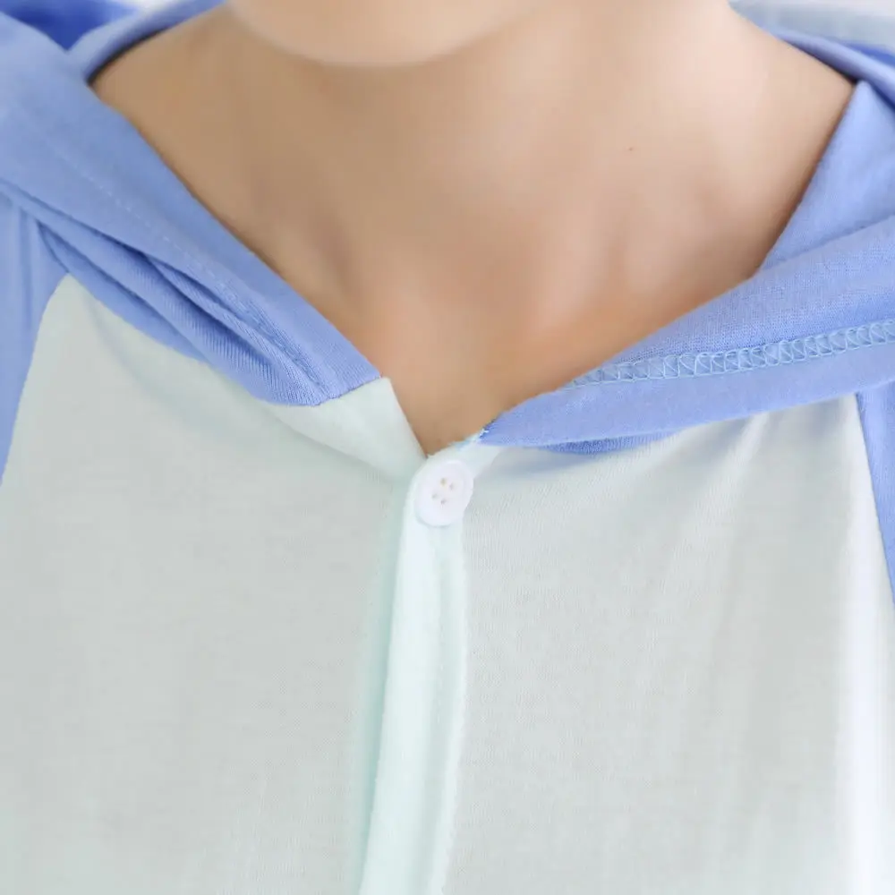 Kigurumi Onesie Unisex Adult Blue Stitch Pajamas Costume Animal Cosplay Short Sleeve Cartoon Sleepwear