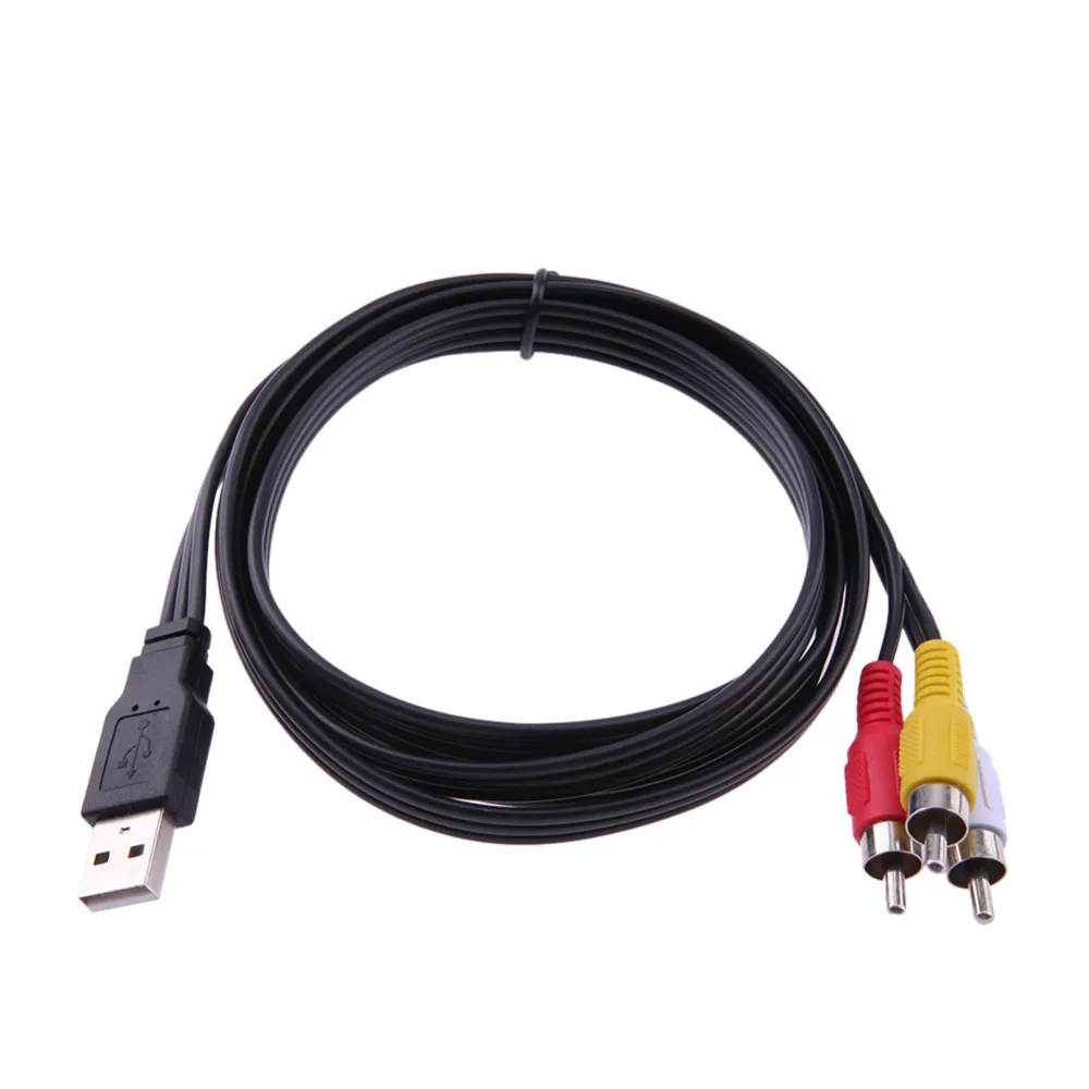 ALLOYSEED 1.5 m/5FT USB męski A do 3 RCA męski AV A/V adapter do kabla USB do RCA audio wideo przewód konwertera przewód do telewizora HDTV HD