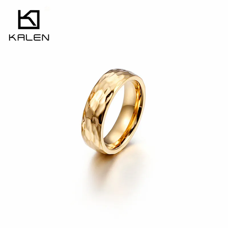 Kalen Arrival Fashion Zircon Finger Rings For Women Stainless Steel Gold Color Metal Engagement Wedding Jewelry Birthday Gifts