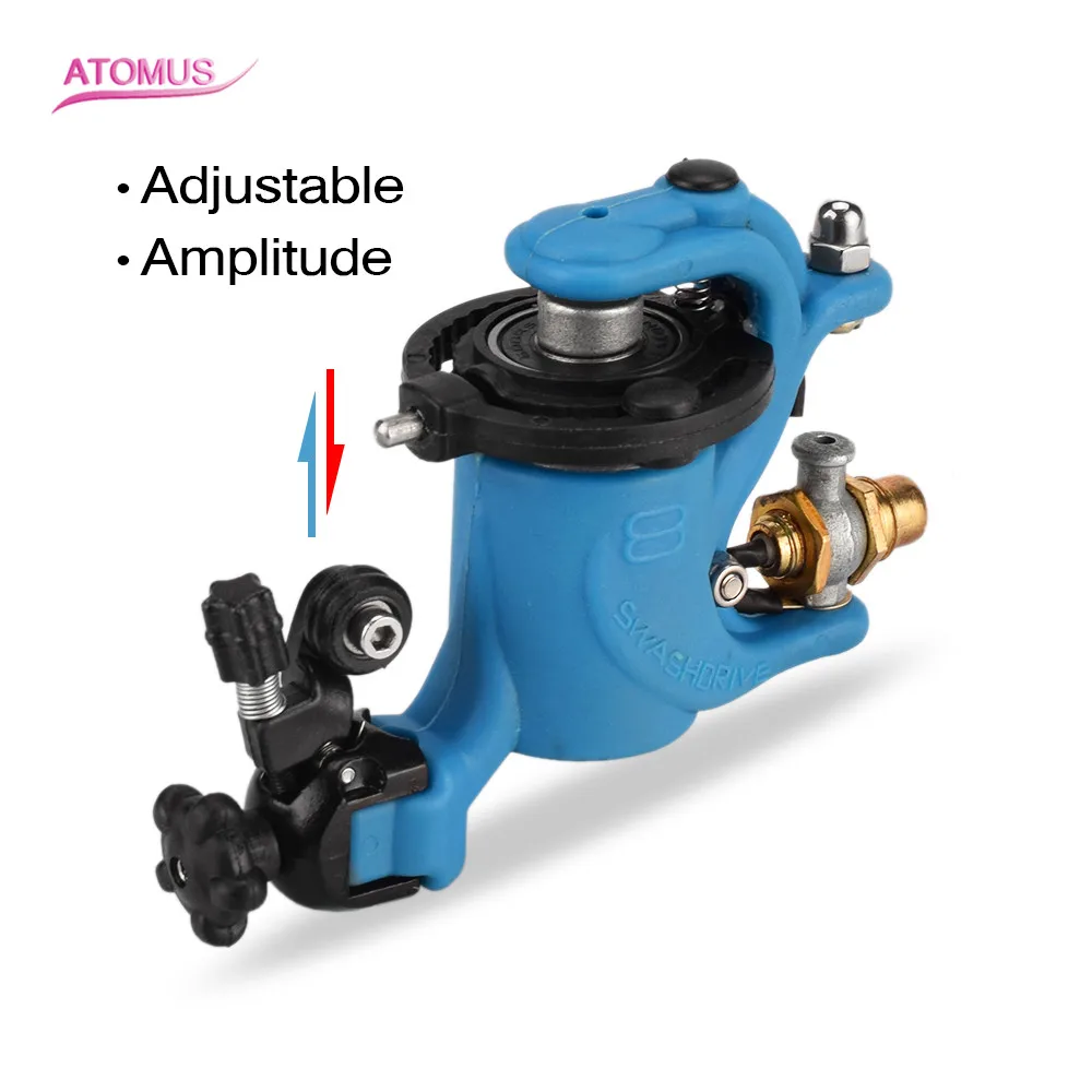 

ATOMUS Blue Plastic Rotary Tattoo Machine adjustable Liner and Shader double Clip Cord Heavy Rotary Machine for Tattoo Supply