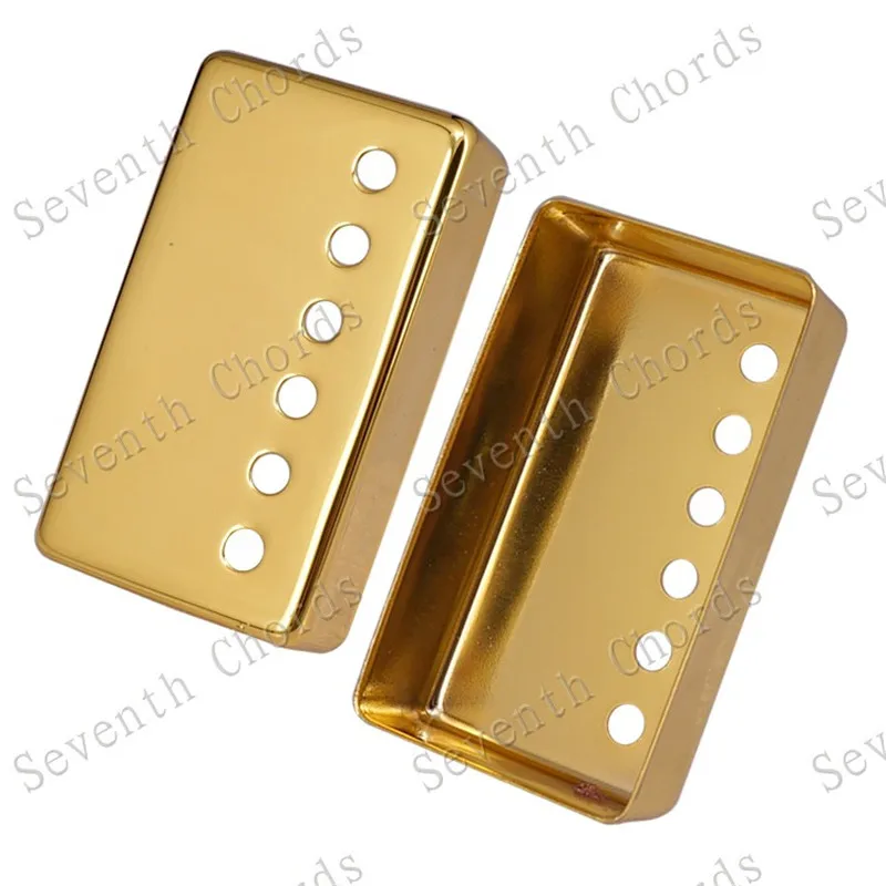 Ein Set mit 2 Stück Messing-Humbucker-Abdeckungen mit 6 Löchern und 6 Saiten für E-Gitarren-Zubehör, in drei Farben. – Detail 10