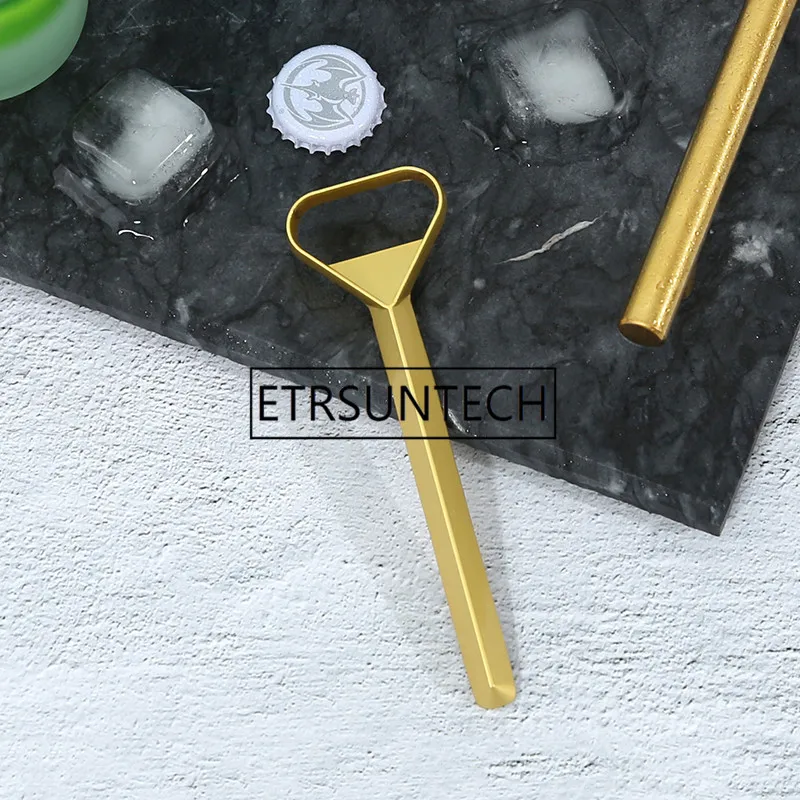 100pcs/lot Gold Color beer bottle opener household wine opener creative zinc alloy golden beer bottle opener