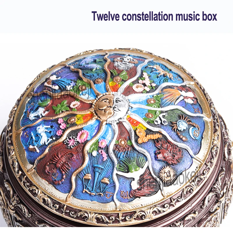 Twelve constellation music box Manual Arts 12 Constellation Musical Boxes with Led Flash Lights Valentine\'s Day Birthday Gift
