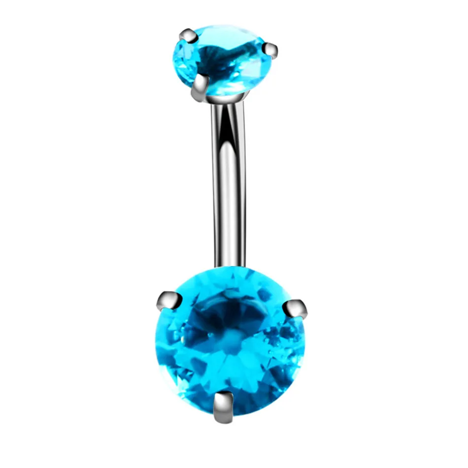 Fashion Hot Sexy Double Zircon Anti Allergy Simple Lounger Titanium Earrings Ear Nail Belly Button Rings Navel Piercing пирсинг