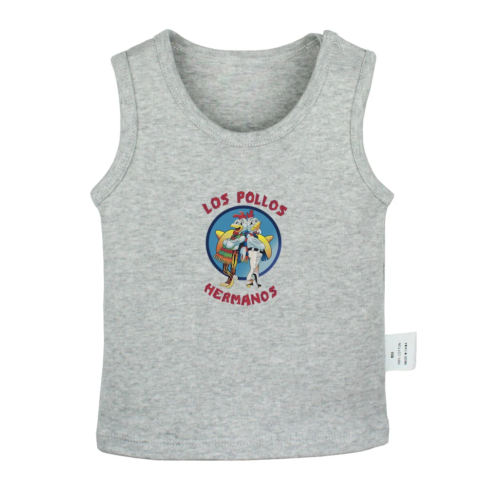 Funny LOS POLLOS HERMANOS Breaking Bad the chicken brothers Newborn Baby Tank Tops Toddler Vest Sleeveless Infant Cotton Clothes