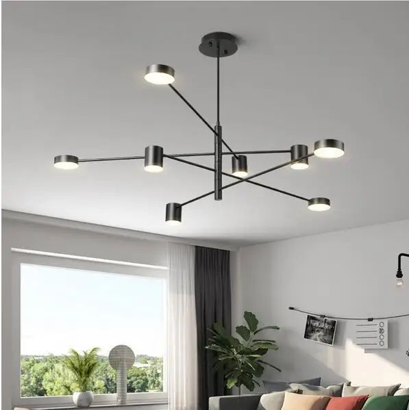 360 degree Rotate Suspended Pendant Light Lamp Living Room Bedroom Restaurant Foyer Loft Lighting black whiote gold