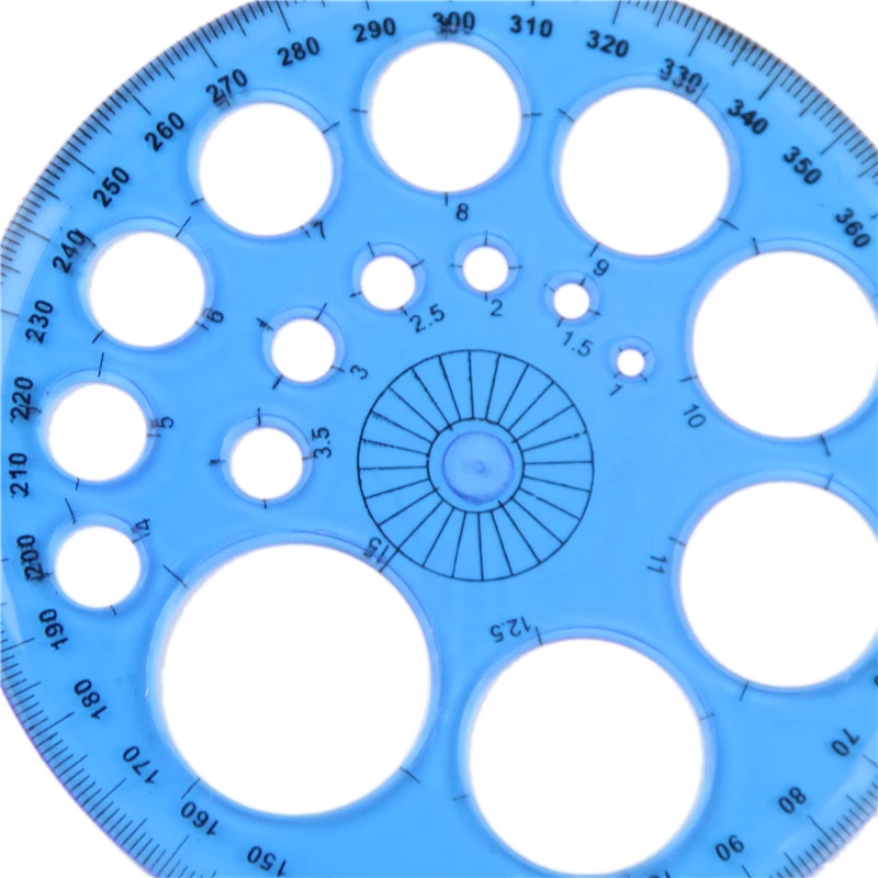 Régua circular de plástico, régua circular de 360 graus para estudantes e escola, presente para escola e escritório, 1 peça