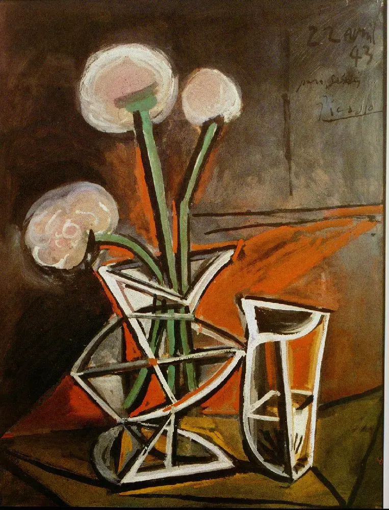 

Oil Painting Reproduction on Linen canvas,vase-with-flowers-1943 by pable picasso ,Museum Quality,Free fast shipping,HANDMADE