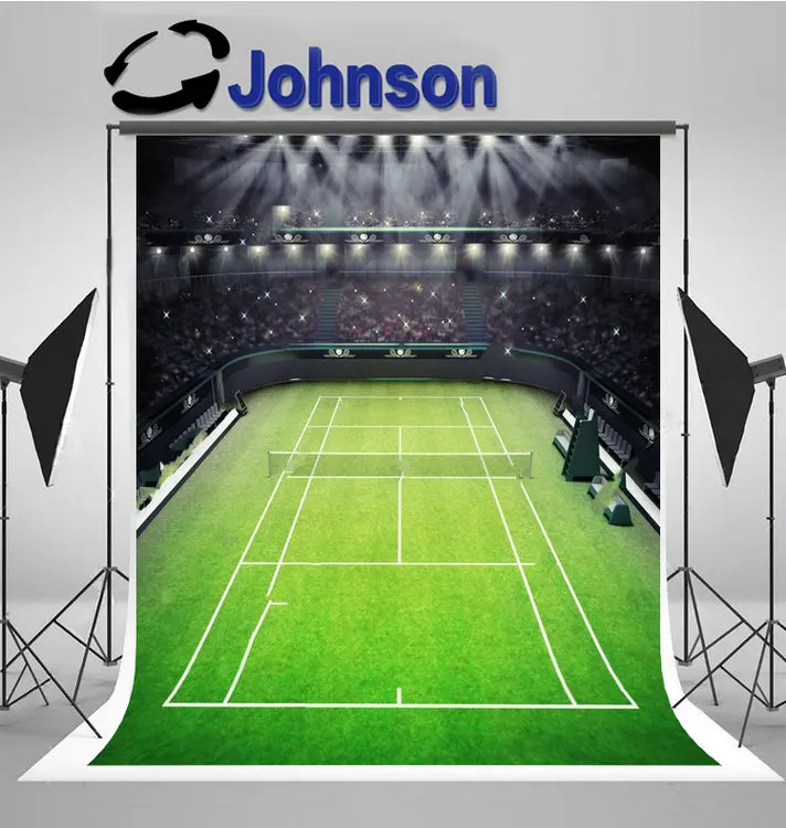 

Tennis Court Grass Stadium Spectators Spotlights Tennis Sport photo backdrop Computer print party backgrounds