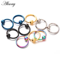 Alisouy 1PC 16G Stainless Steel Captive Bead Rings BCR Piercings Lips Nose Rings Ear Tragus Nipple Rings Navel ring Body Jewelry